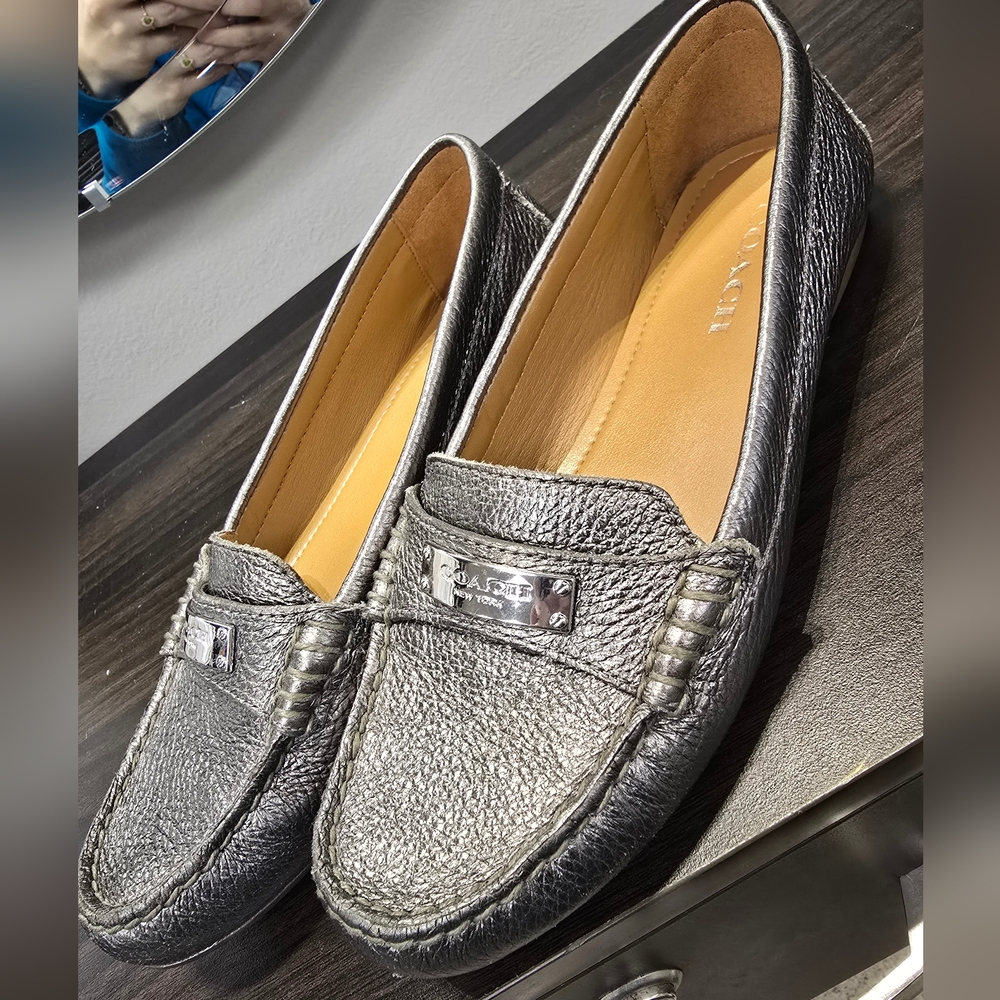 Coach Men's Silver Loafers